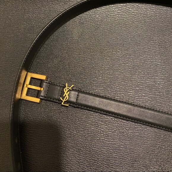 YSL Monogram Skinny Black Belt - Picture 2 of 5